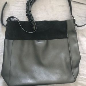 Black, ruffle handle All Saints bag